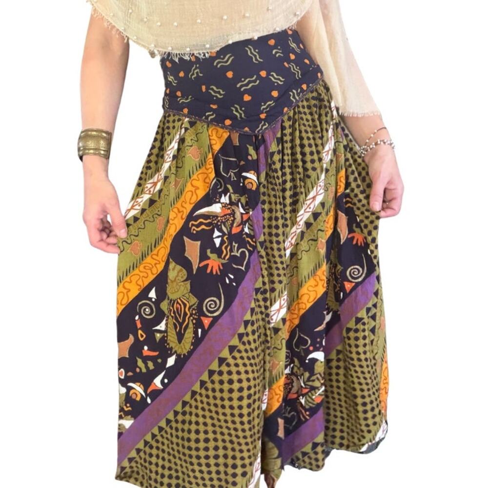 True Vintage 90s Boho Whimsy Midi Skirt - Picture 9 of 12